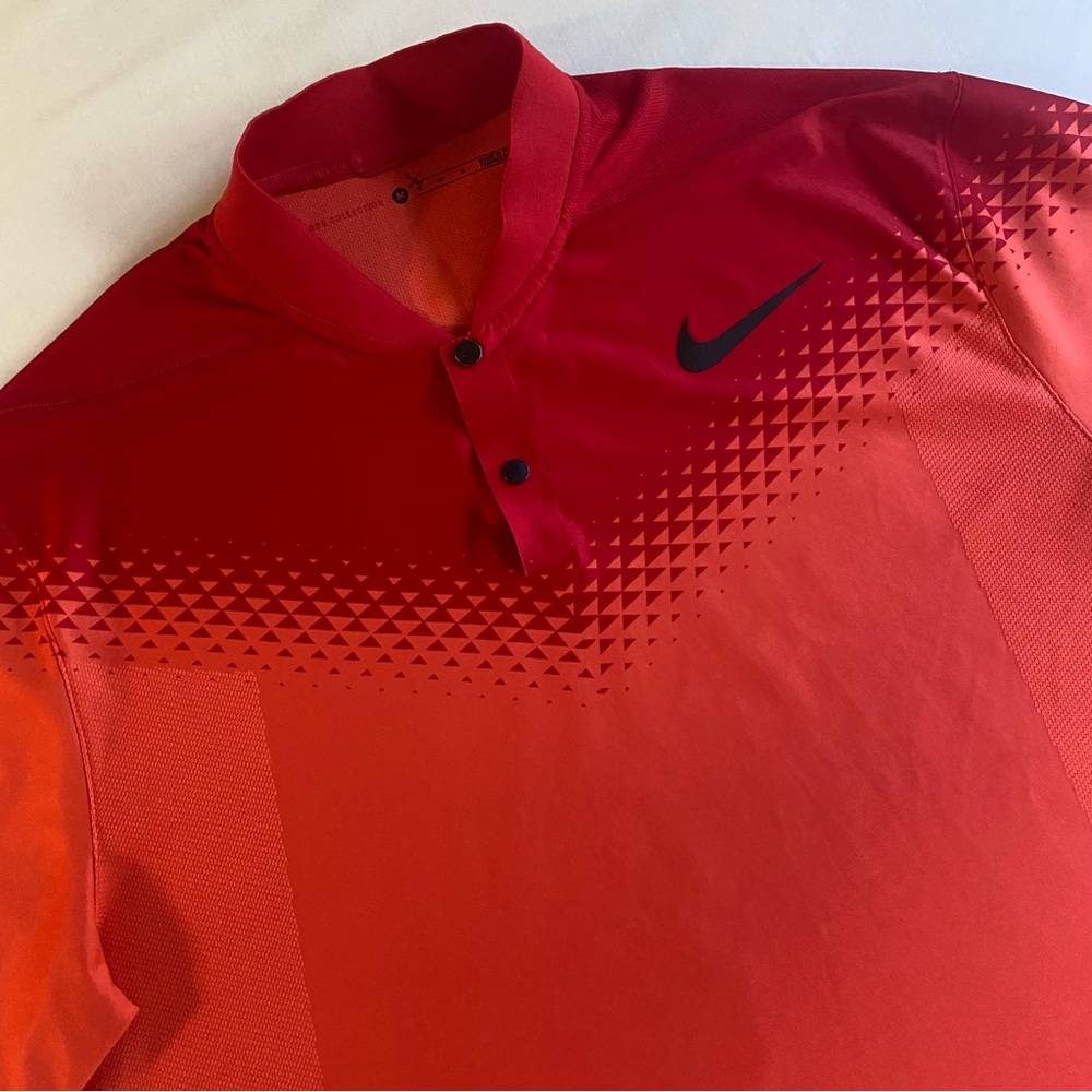Nike Dri-Fit Tiger Woods Blade Collar Polo Shirt Men M Snap Button Performance